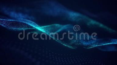 具有蓝光数字公司理念的美丽抽象波技术背景